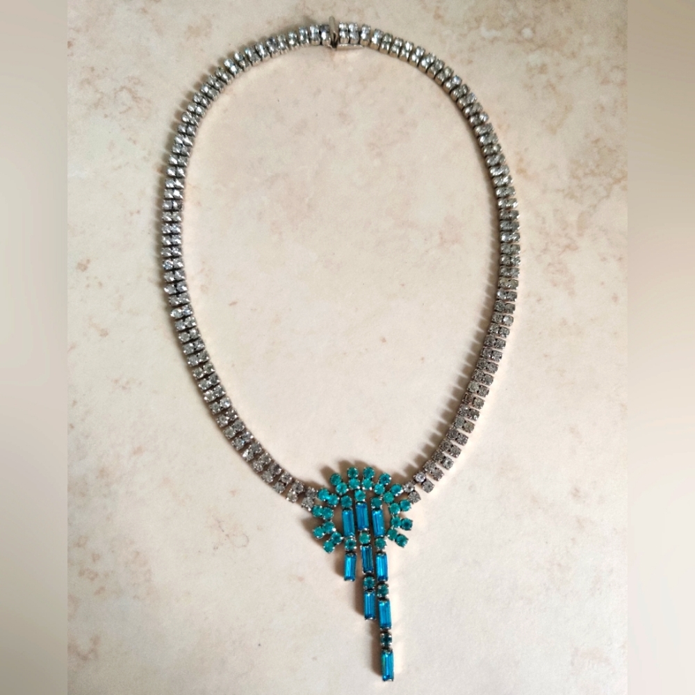 Stunning Art Deco Crystal Necklace, Bracelet and Earrings Set Statement - Picture 14 of 14